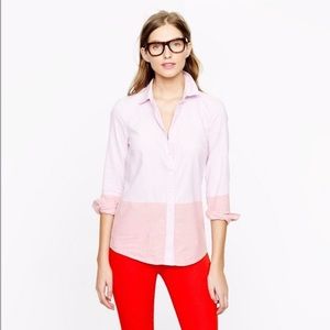 J.Crew Pink Colorblock Oxford Boy Shirt